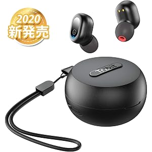 Tribit ワイヤレスイヤホン【2020年 ミニ型イヤホン&IPX7防水】 最大30時間音楽再生/両耳 左右分離型/マイク内蔵/技適認証済/ブルートゥースイヤホン高音質 内蔵マイク搭載 USB充電&無線充電 iPhone/Android/iPad/PC 多機種対応 BTH91