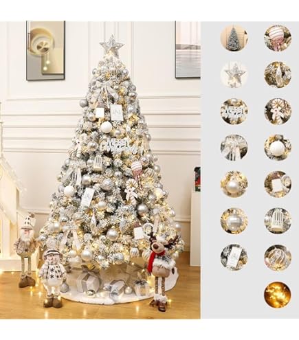 Amazon | 8個タグ付ガラス製オーナメント クリスマスツリー