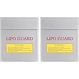 LIANHATA 2個セット リポバッテリー 防爆バッグ バッテリー 保護 チャージ プロテクション 難燃性バッグ 耐火バッグ 耐熱 耐火 防炎バッグ 防爆 バッテリー用収納ケース 保管 (B)
