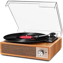 VOKSUN レコードプレーヤー スーツケース型　スピーカー内蔵 Amazon.co.jp: VOKSUN Record Player, Bluetooth Transmission and