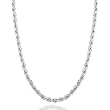 MiaBella 925 Sterling Silver Italian 2mm Solid Diamond-Cut Rope Chain Necklace 18"-24"-30"