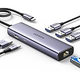 UGREEN Revodok 1061 USB-Cハブ 6-IN-1 4K@30Hz HDMI出力 Type-Cアダプター 4K HDMI 100W Power Delivery急速充電 ギガビットイーサネット LAN ポート 3*USB 3.0ポー