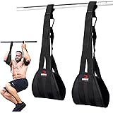 DMoose Fitness 腹筋建物とコア筋力トレーニング用ハンギングアブストラップ、Abトレーニング用腕のサポート男性と女性用パッド入りのジム機器 (black)