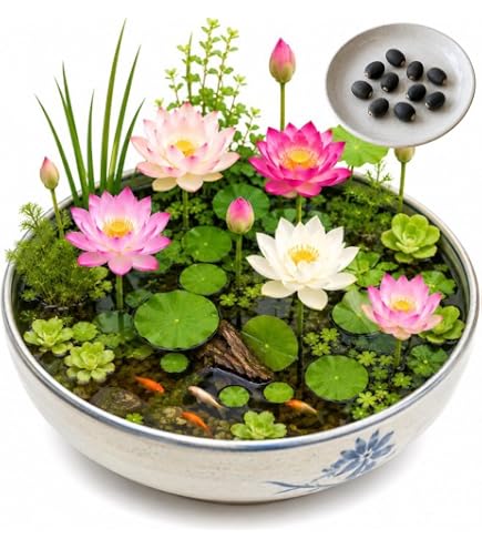 Amazon.co.jp: [TAIGU]睡蓮の種 10粒＋予備2粒 茶碗蓮の種 睡蓮 ハスの