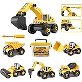 ADULi 子供の初めてのカーラボ DIY組み立て車おもちゃ 104pcs 建設車両6只 工事現場シリーズ