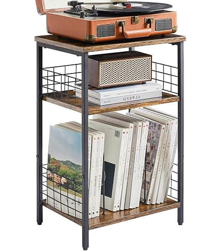 Amazon.co.jp: WOLKKAM スチール製レコードラック、12インチまでの