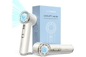 TORRAS ハンディファン 冷却プレート 手持ち扇風機 携帯扇風機 小型 100段階 静音 最大12時間動作 Type-c 充電式 5000mAh カラビナ付き ハンディ扇風機 ホワイト