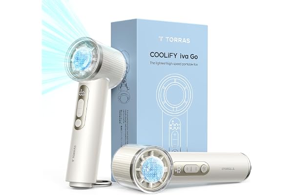 TORRAS ハンディファン 冷却プレート 手持ち扇風機 携帯扇風機 小型 100段階 静音 最大12時間動作 Type-c 充電式 5000mAh カラビナ付き ハンディ扇風機 ホワイト