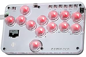 アケコン レバーレス アーケードコントローラー 超薄型 短軸オールボタン 高応答 高精度 for PC/Switch/PS4 PS3 RGB LEDライトDIY ホットスワップ対応 連射機能 日本語説明書付き（S13）