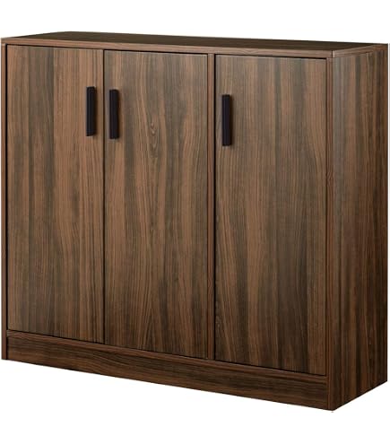 【ウォールナット】 玄関キャビネット 下駄箱 大容量収納キャビネット Amazon｜下駄箱 玄関収納 シューズボックス 玄関キャビネット 大容量 5