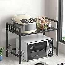 ◎レンジラック 伸縮式 幅40-63cm　キッチン収納　棚 レンジ上ラック 伸縮 レンジラック キッチンラック 幅40-54cm