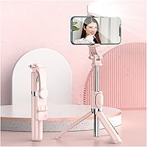 ピンク三脚 Amazon | 自撮り棒 LEDライト スマホ 三脚 じどり棒 ピンク