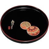 中西工芸 紀州のぬりもの 丸盆 黒 紀州てまり 22-24-3