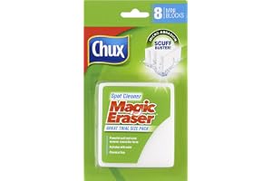 Chux Chux Magic Eraser Spot Cleaner Pad, Powerful Scuff and Mark Remover, Activates with Water Alone, 8 Count