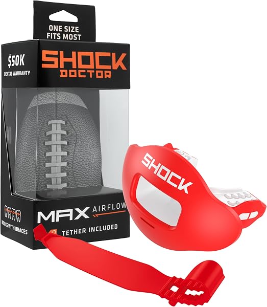 ショックドクター (ShockDoctor) マウスガード マックスエアフローリップガード2.0 保護 アメフト専用 - 1
