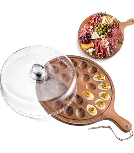 Honitra Deviled Egg Platter: Deviled Egg Tray Bamboo Iceland