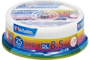 三菱ケミカルメディア Verbatim 1回記録用 DVD-R DL DHR85HP25V1 (片面2層/2-8倍速/25枚パック) ホワイト