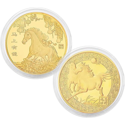 2 Pack Horse Coin, Motivational Lunar New Year Coin, 2026 Year of The Horse Collectible Souvenir, Luck Blessing Collection fo