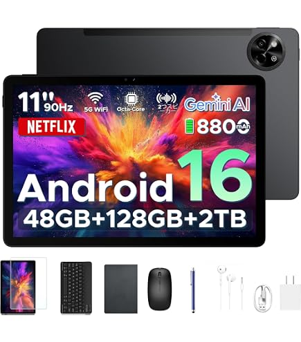 Android16タブレット11型34GB128GB大容量AI Widevine Amazon.co.jp: Android16 タブレット 11インチ Wi-Fiモデル 20GB+128GB