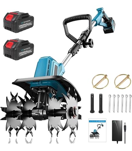 Amazon | 耕運機 家庭用 充電式耕うん機 21V 3.0Ahバッテリー2個付属