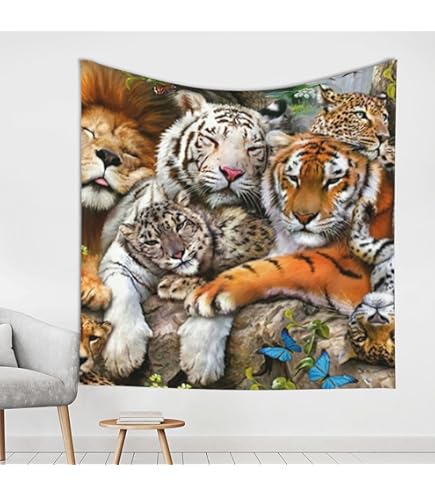 Amazon.co.jp: [AiO JAPAN] 風水 虎 トラ Tiger 寅 タペストリー 刺繍