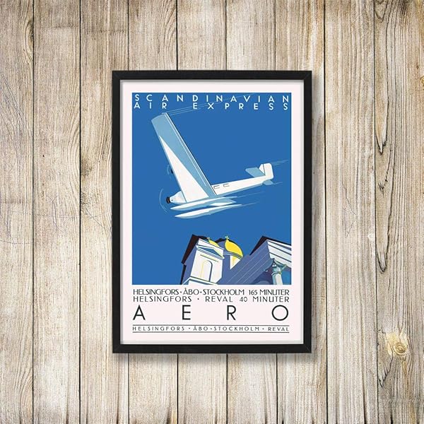 Amazon Co Jp レトロな旅行ポスターフィンエアーフィンランド航空会社のキャンバス絵画ヴィンテージ子供ポスタークラシックウォールアートの写真 50x70cm フレームなし ホーム キッチン