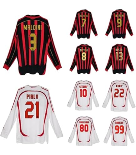 Amazon | 復古版 ACミラン サッカー ユニフォーム 2006 シーズン 番号