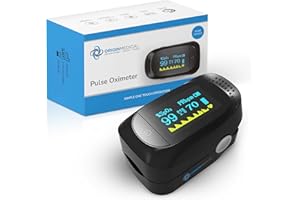 Origin Medical Fingertip Pulse Oximeter, Blood Oxygen Saturation and Heart Pulse Rate Monitor, Large OLED Display 24-Month Australian Warranty