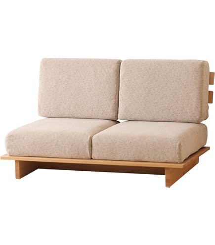 Amazon｜ソファ「クレラ【2人掛け】」 (フレーム：ナチュラル, グレー