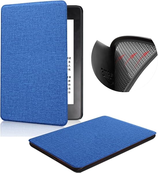 Cover Compatible with 6.8" Kindle paperwhite 11th Generation and Signed Edition (2021 Released Models, M2L3EK & M2L4EK), Lightweight TPU Softshell Case with Auto Sleep/Wake Function, Fabric Pattern - 1