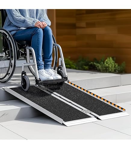 Amazon | 車椅子用スロープ 4フィート 折りたたみ式 アルミ製 段差解消