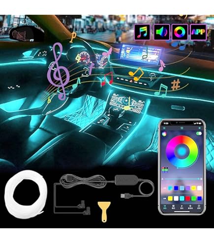 Amazon | カーインテリアアンビエントライト、18イン1シンフォニーカー