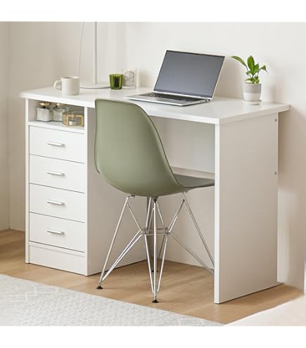 Amazon.co.jp: Tvilum ワーナーデスク 引き出し4個付き ホワイト