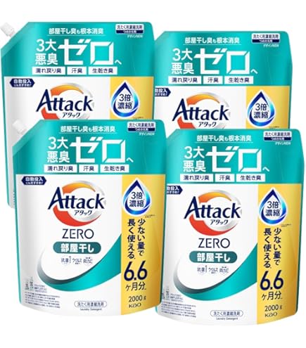 【ケース販売】アタックＺＥＲＯ 洗濯洗剤 液体 アタック液体史上 最高の清潔力 詰め替え１６２０ｇ×6個 Amazon | 【ケース販売】デカラクサイズ アタックZERO 洗濯洗剤 液体