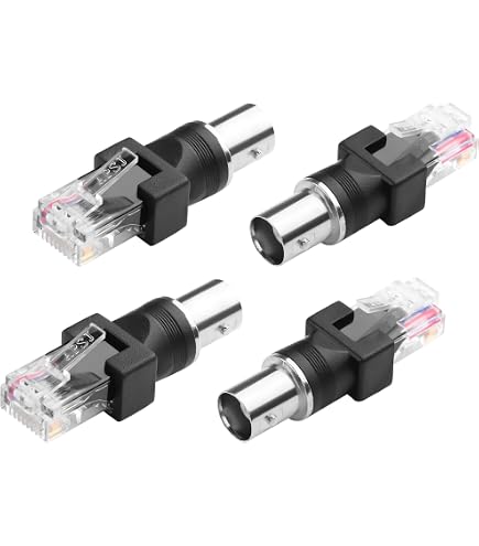 Amazon.co.jp: CERRXIAN BNC-RJ45変換アダプタ BNCメス-RJ45オス同軸