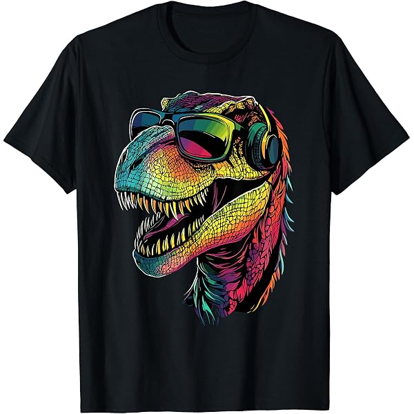 Amazon | ティラノサウルス レックス 虹色 恐竜 恋人 デザイン Tシャツ