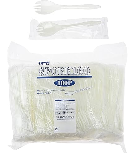 Amazon.co.jp: ストリックスデザイン 先割れスプーン 使い捨て 100本
