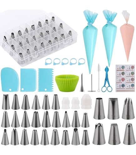 3-Piece Cake Decorating Tips Set – Stainless Steel Piping Nozzles For Dahlia & Chrysanthemum Flowers