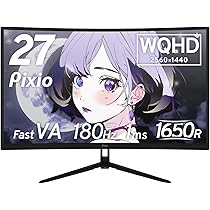 Amazon.co.jp: Pixio PXC278 Wave ゲーミングモニター 27インチ