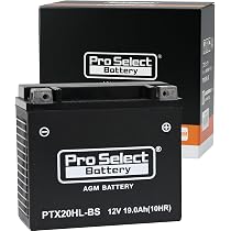 Amazon | ProSelect PTX20HL-BS ハーレー専用 AGMバッテリー 液入充電