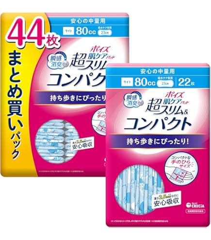 ポイズ 肌ケアパッド 超スリム 中量用80cc 女性用 44枚