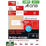 エーワン(A-one) 【Amazon.co.jp限定】 エーワン ラベルシール 24面 宛名 表示用 20シート 88003