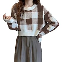 Amazon | [UQQA] ショート丈 ニット トップス レディース