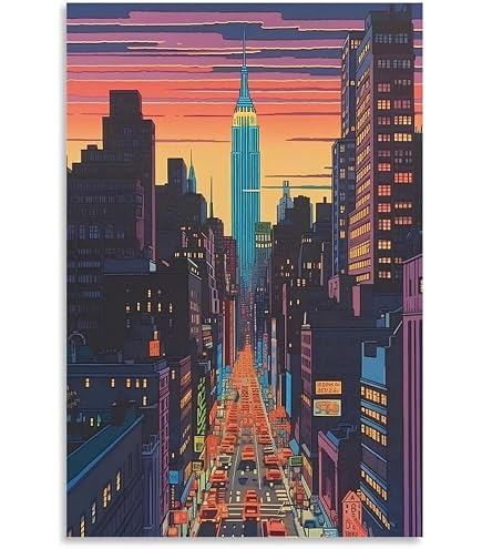 Amazon.co.jp: イラストレーター 永井博 アートポスター 80年代シティ