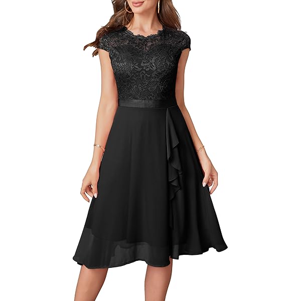 open lace back dress HOMEYEE Women's Chic V-Neck Lace Patchwork Flare Party Dress A062(Black,S)  : Amazon.com.au: Clothing, Shoes & Accessories
