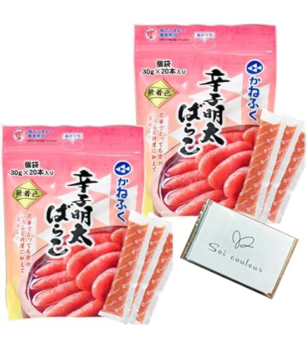 Amazon.co.jp: かねふく 無着色 辛子明太ばらこ (2パック(30g×40本
