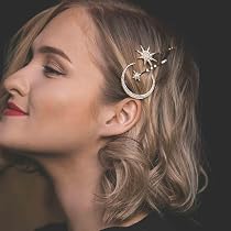 Amazon | Frcolor ヘアピンおしゃれ 2本入り サイド ヘアクリップ 月