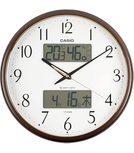 Amazon.co.jp: セイコークロック 掛け時計 茶メタリック 直径35.0x5