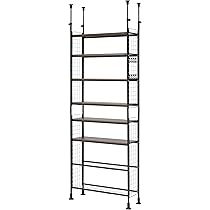 突っ張り棚　ブラック 突っ張り棚 強力 マットブラック 耐荷重50〜30kg 幅73〜112cm