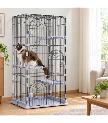 Amazon.co.jp: 猫 ケージ 多頭飼いおしゃれ 3段/4段/5段/6段,ステップ